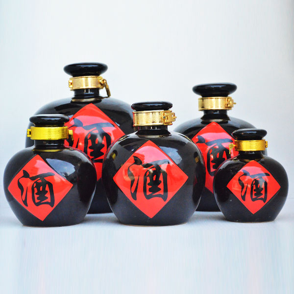 浙江通用烤花紅酒陶瓷酒瓶
