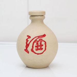 內蒙古白色紅酒字素燒陶酒瓶